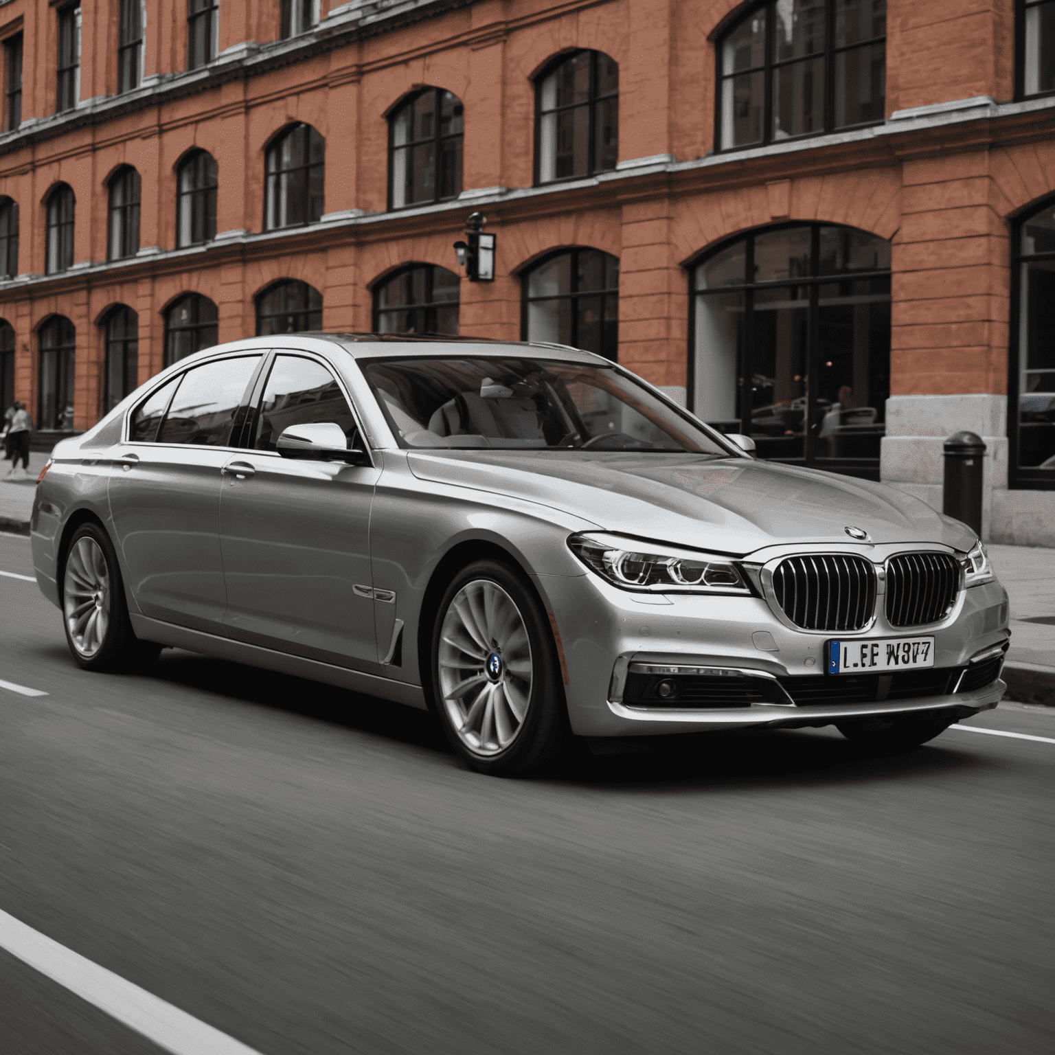 A sleek silver BMW 7 Series, combining performance and elegance